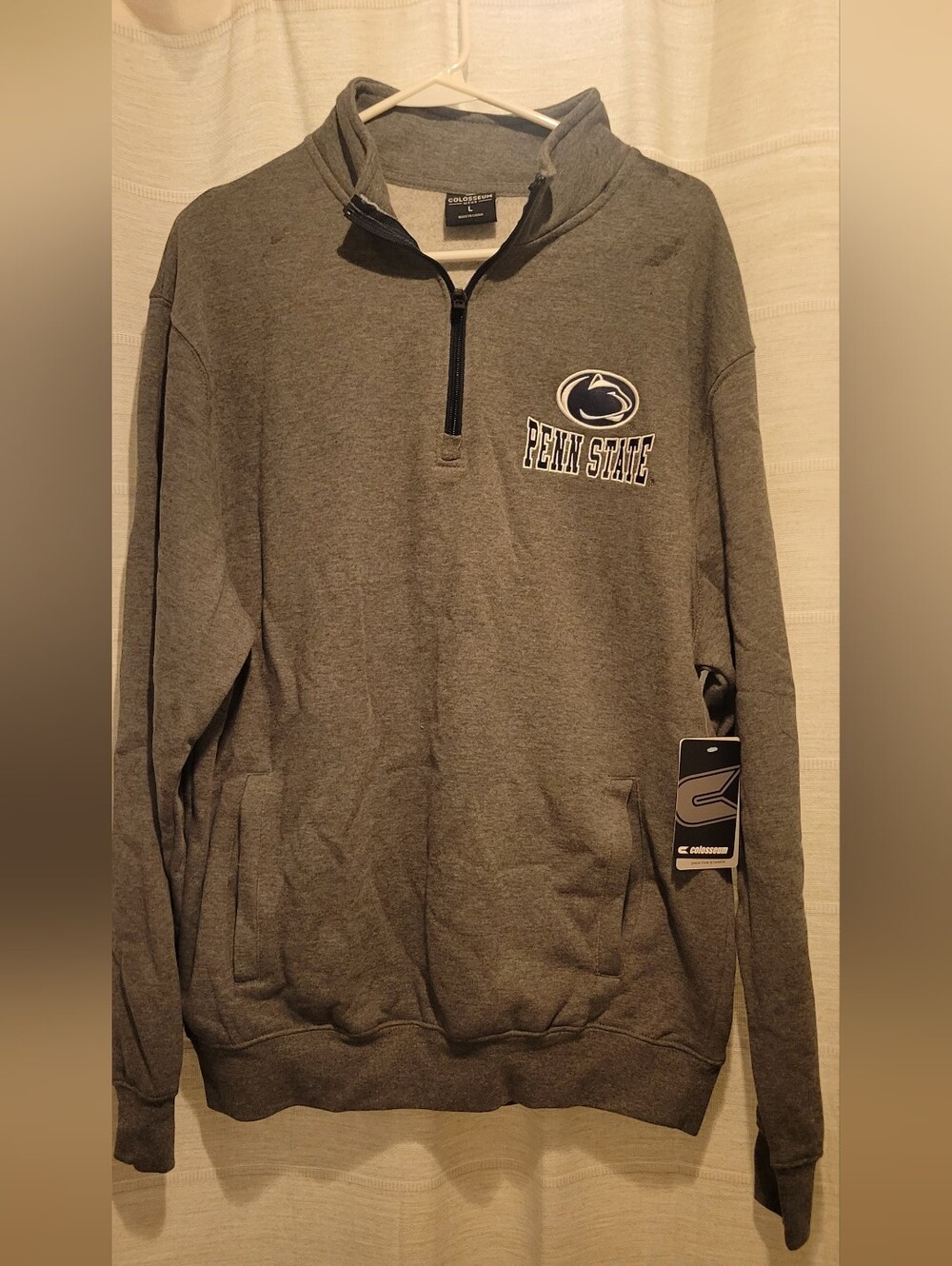 Colosseum Penn State Heather Gray Quarter-Zip Pullover